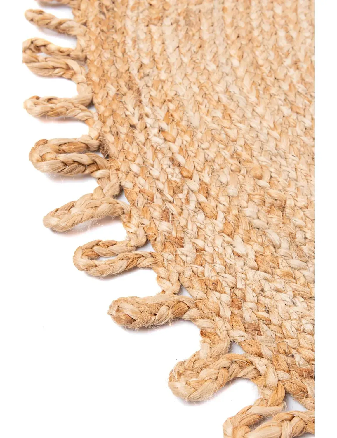 Dywan z Juty 100 cm koło boho beżowy - MDK_508966