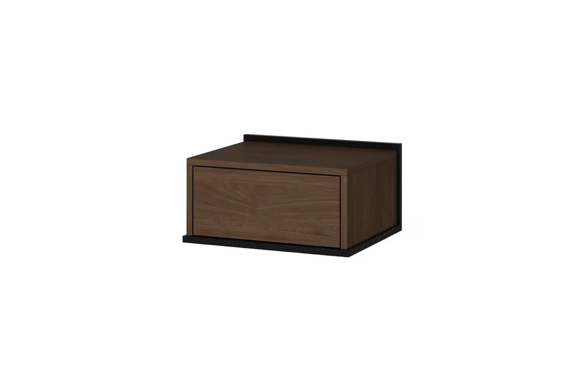 Szafka nocna wisząca z 1 szufladą ZENAR 50 cm orzech elegant czarny Szafka nocna wisząca z 1 szufladą ZENAR 50 cm orzech elegant czarny