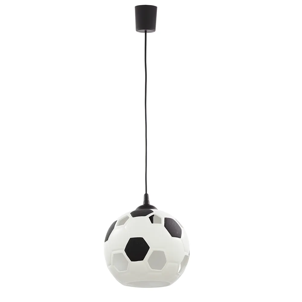Lampa wisząca FOOTBALL czarna biała w kształcie piłki okrągła 160x23cm