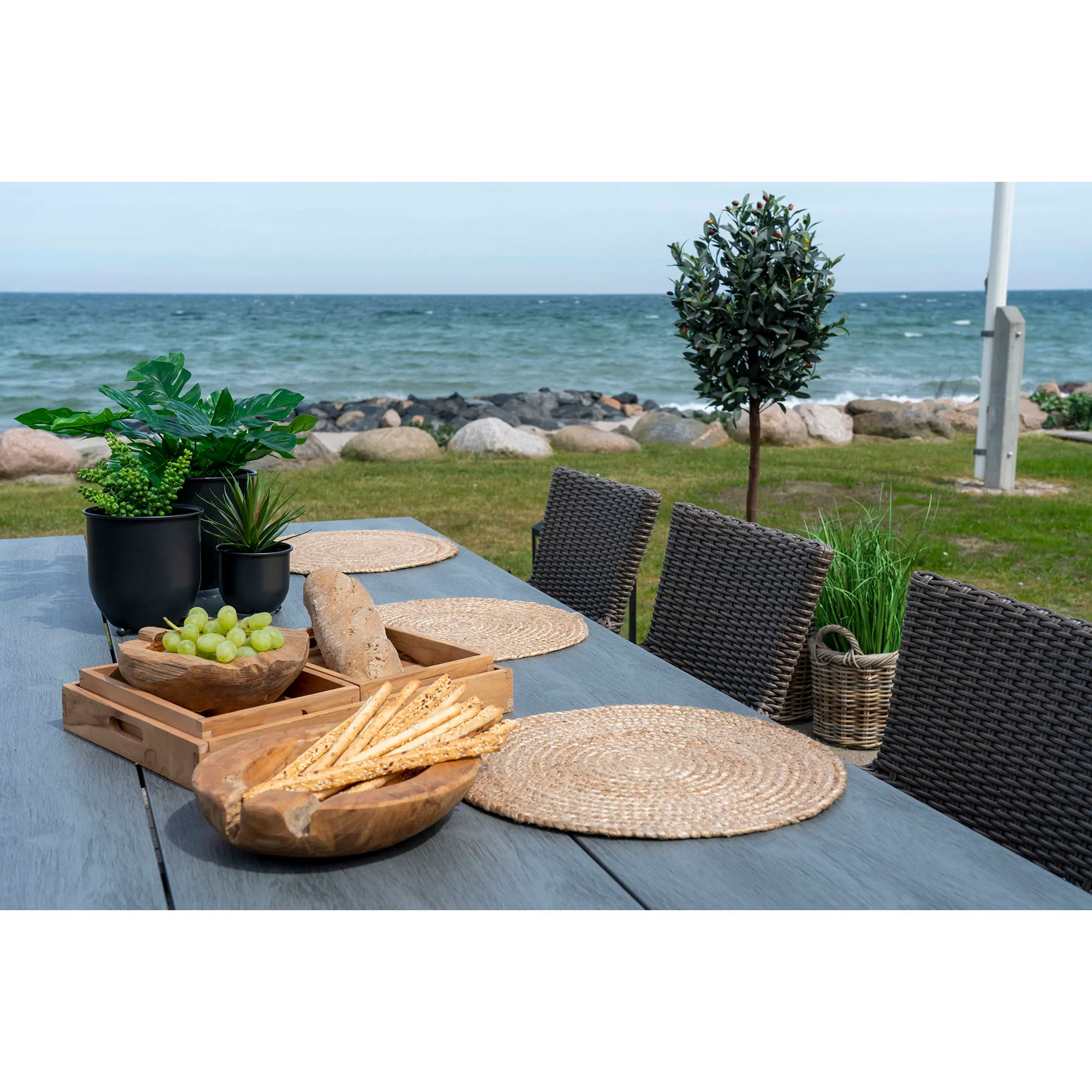 Podkładka z plecione juty BOMBAY zestaw 4 szt. fi38 cm naturalna
