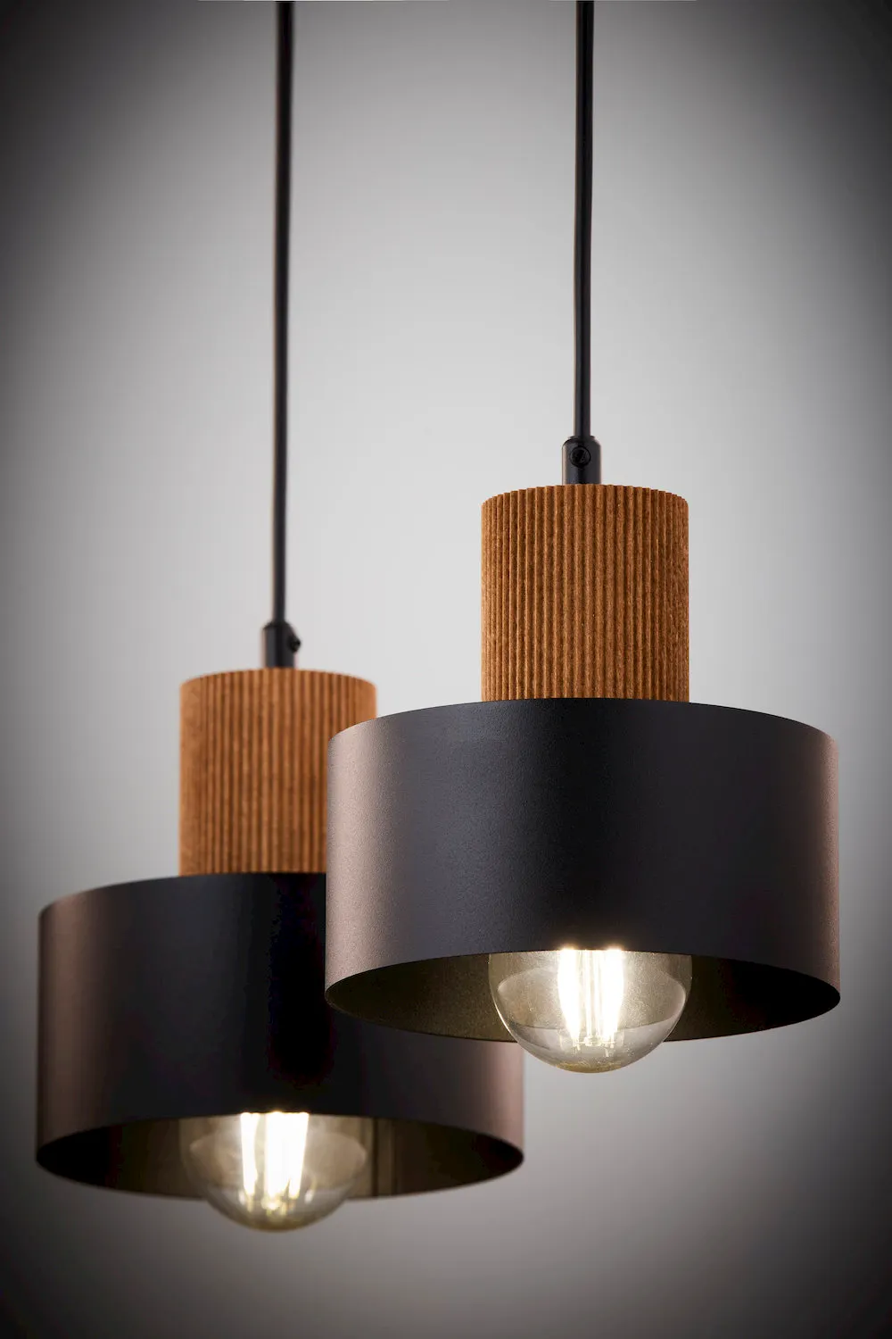 Lampa wiszącą RIF WOOD 2 czarny jasny brązowy drewno — zdjęcie 8