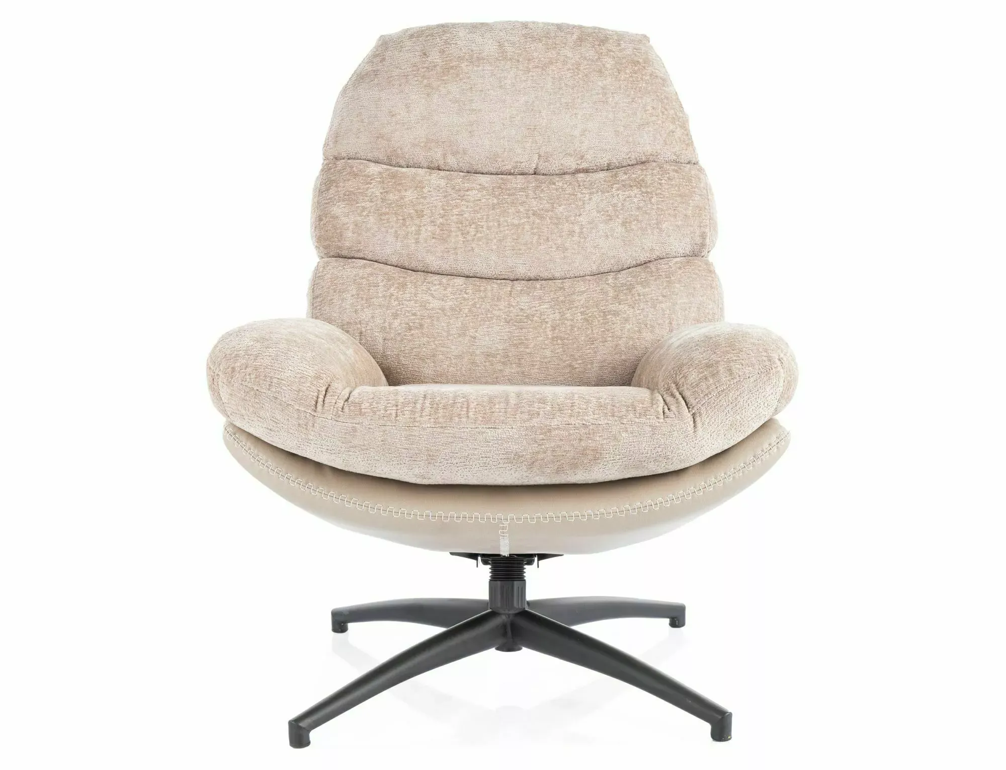 Fotel obrotowy obrotowy 360st. GISELLE antyczny róż tył skóra syntetyczna czarne nogi Signal - GISELLERA