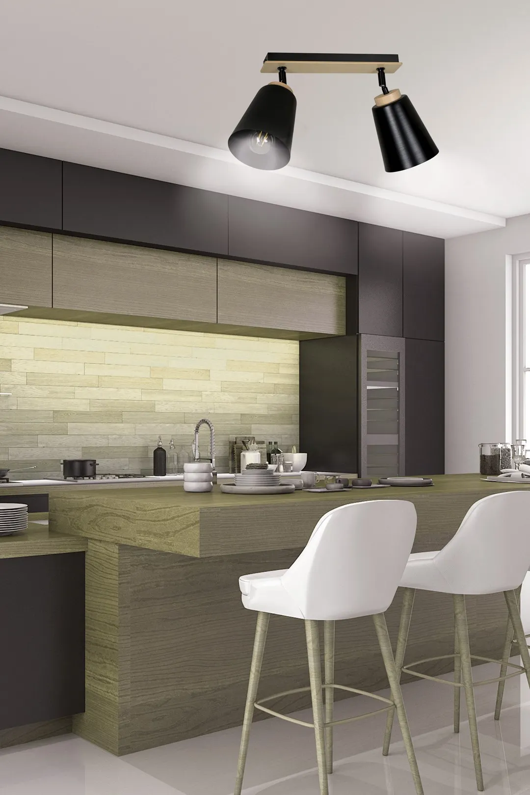 Lampa sufitowa ATLAS Czarny 725/2 - 725/2