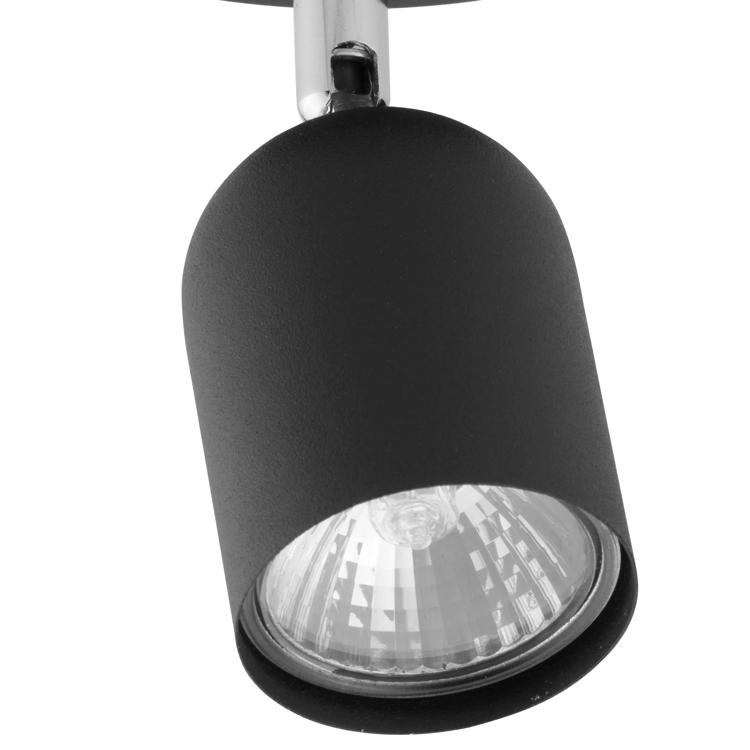 Lampa sufitowa TOP czarna z elementem chromowanym metalowa regulowana 15x12x8cm - TK_3298