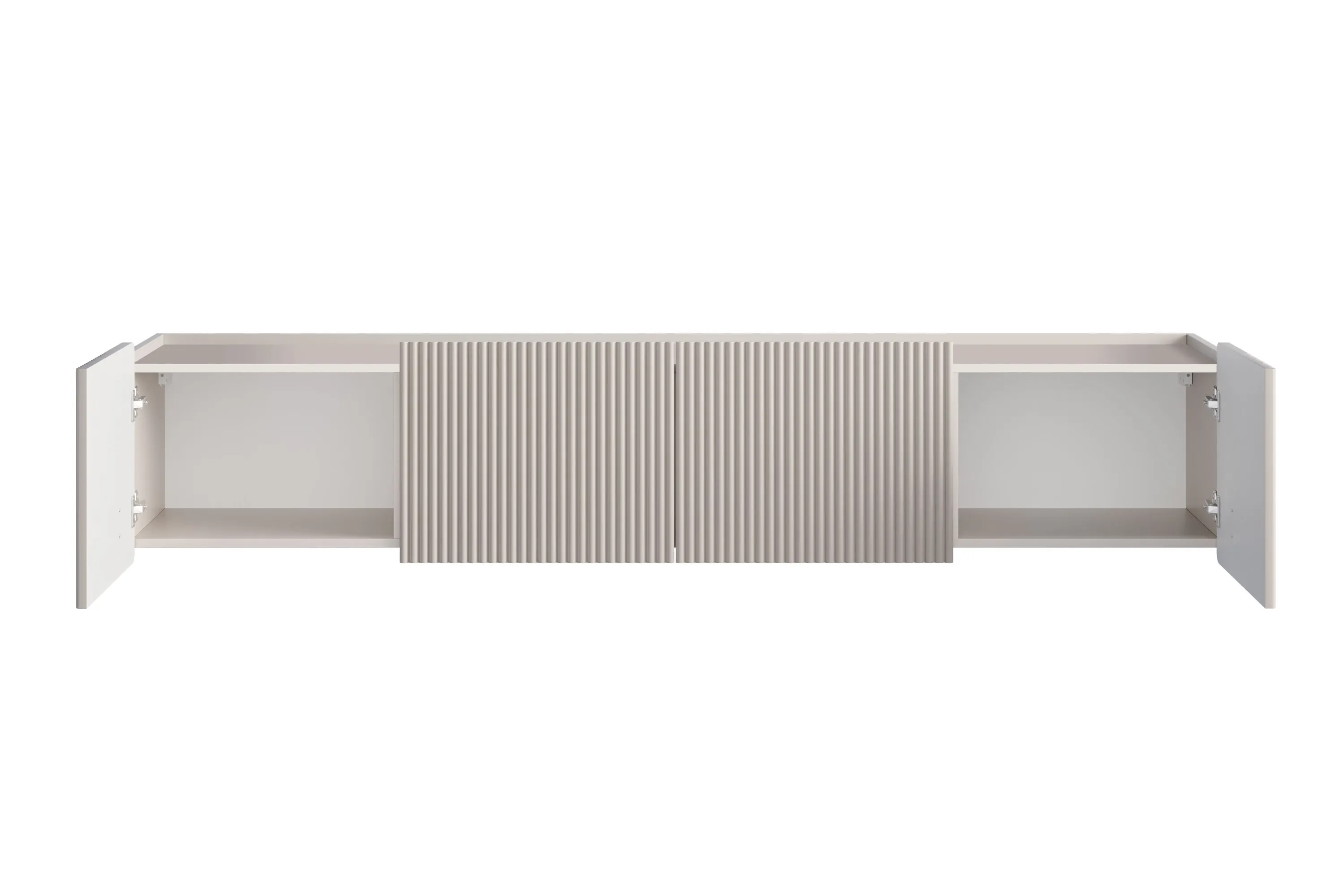 Szafka RTV wisząca MALMI 2-drzwiowa z 2 szufladami 200cm - kaszmirowy - czarny - B_167030