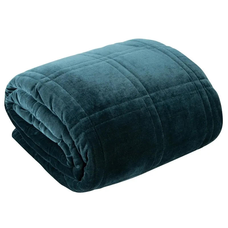 Narzuta pikowana z podwójnym przeszyciem KRISTIN 2 170X210 cm Granatowy Narzuta pikowana z podwójnym przeszyciem KRISTIN 2 170X210 cm Granatowy