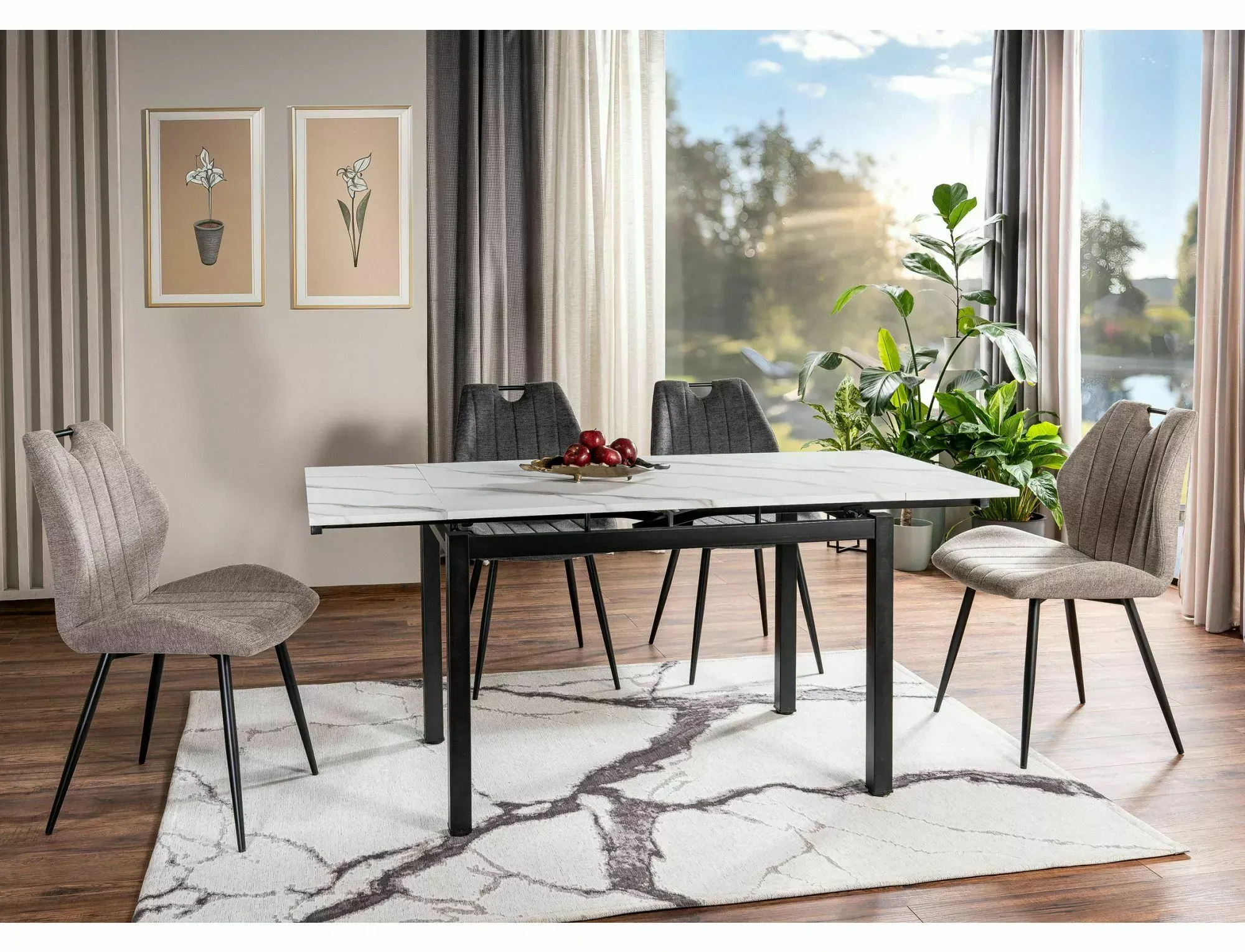 Krzesło tapicerowane ARCO BREGO 34 beżowy czarny stelaż - ARCOBRCBE