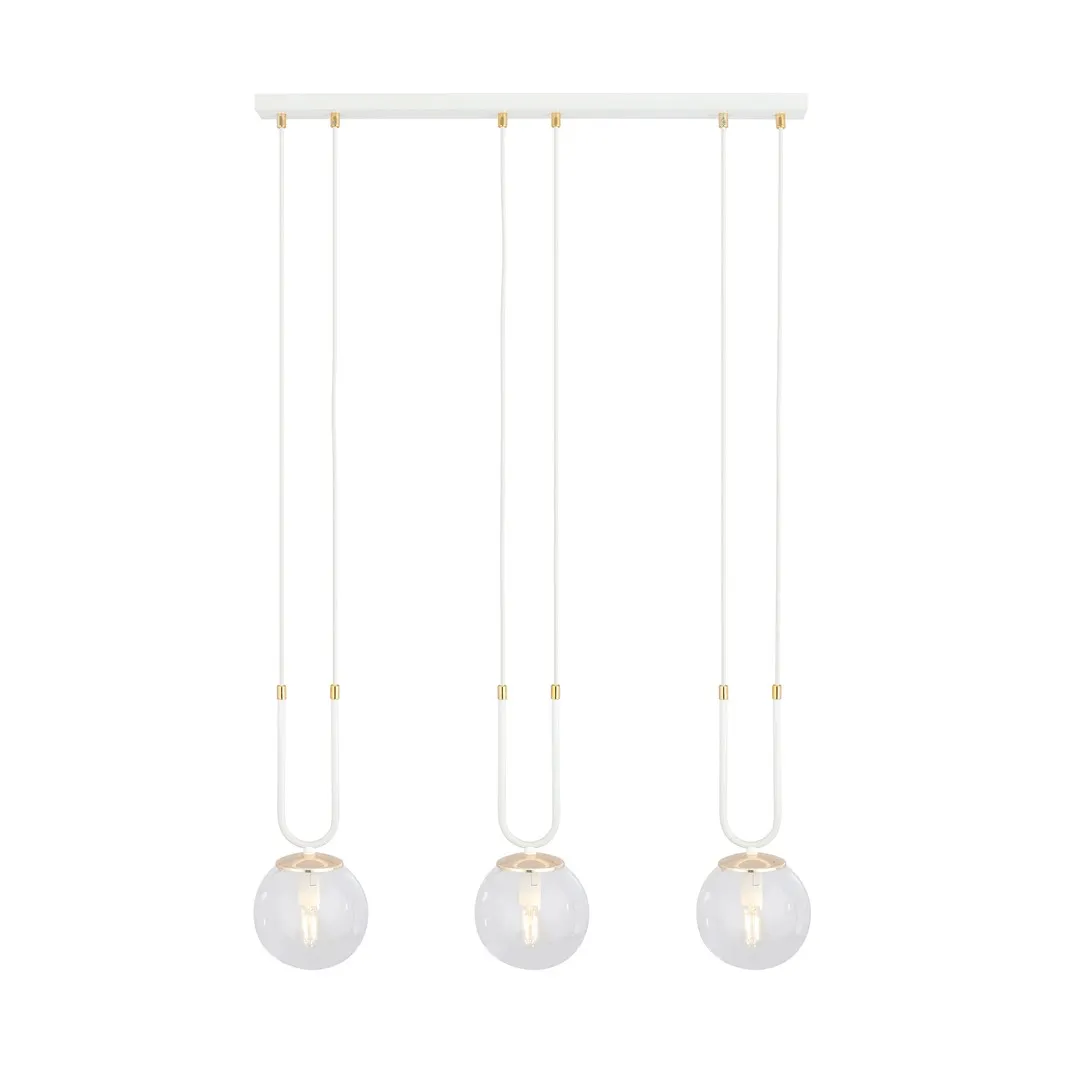 Lampa wisząca GLAM 3 biały transparentny