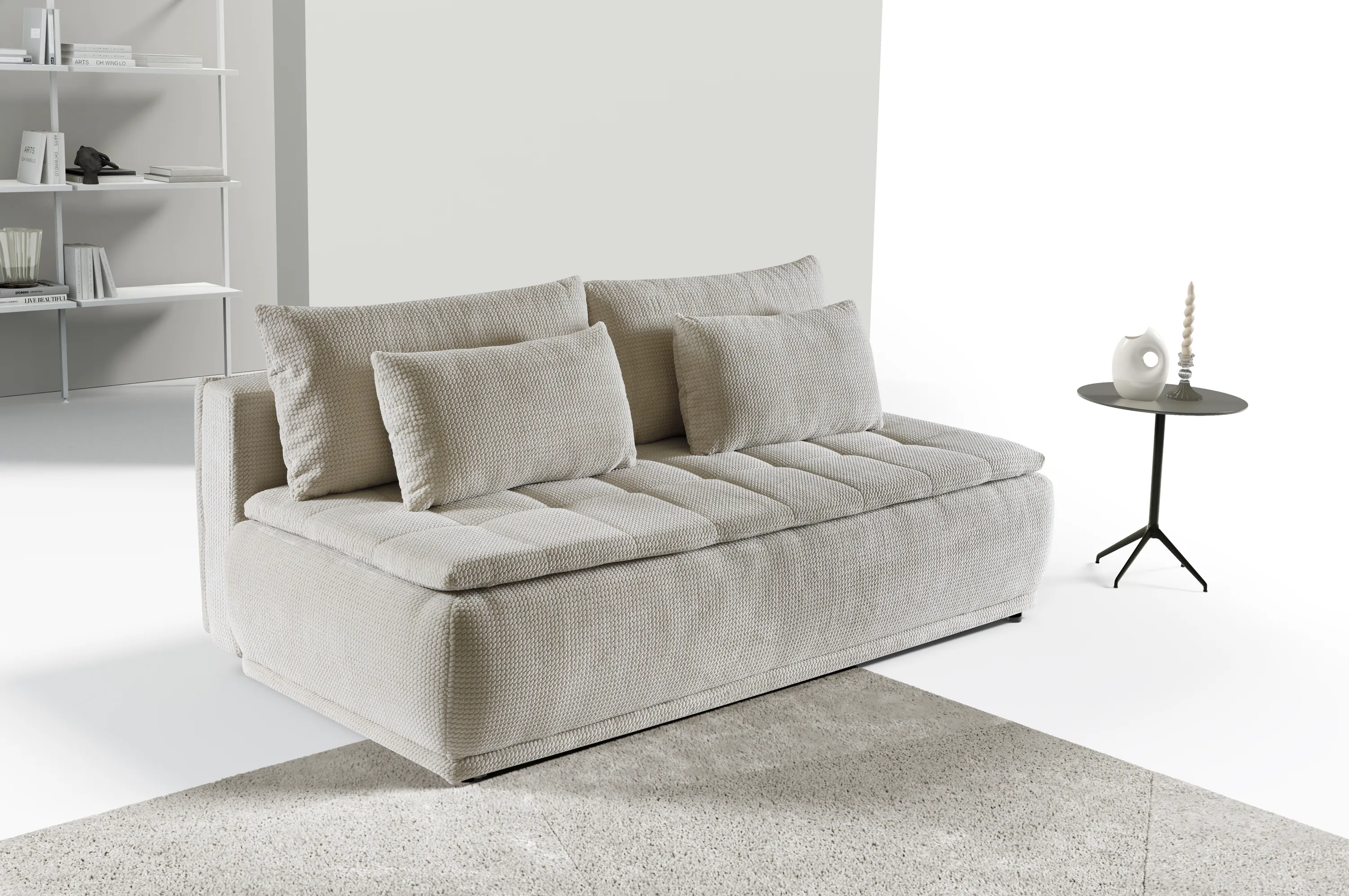 Sofa rozkładana z pojemnikiem BRETON MUSE 215 cm beżowa - BRETON_MUSE_02