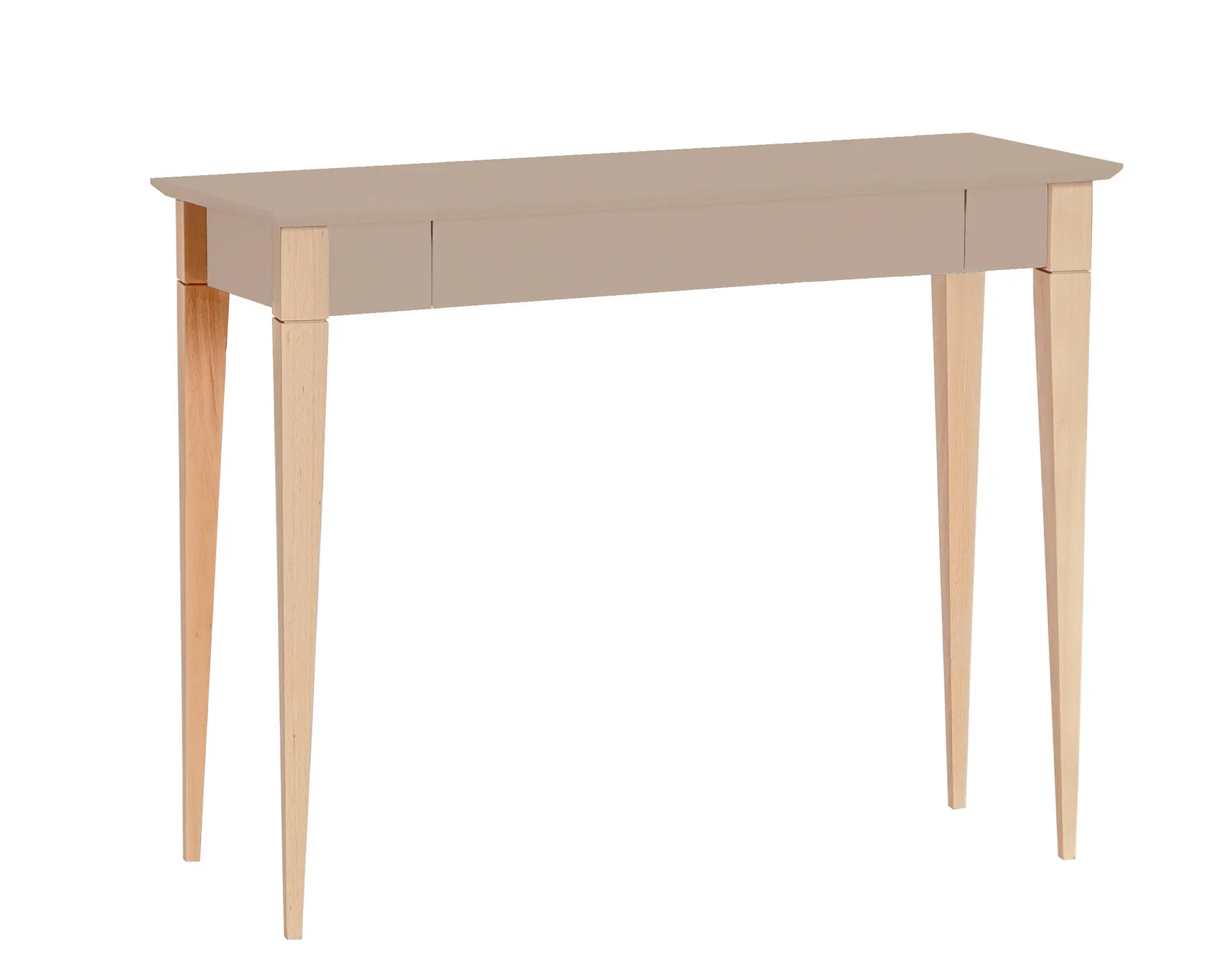 Biurko z szufladą 105x40 MIMO cappuccino blat/drewniane nogi