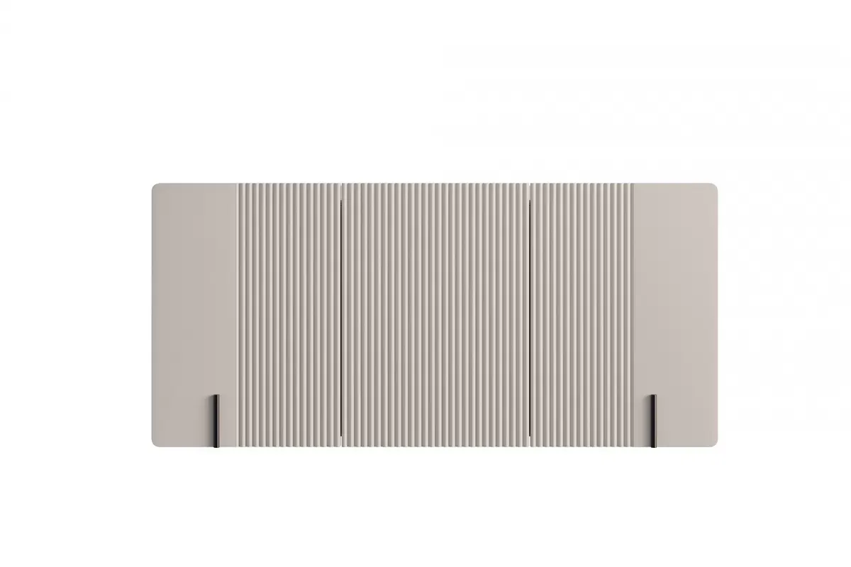 MALMI Komoda 150 3D - cashmere / crema bianca / wisząca / czarne uchwyty - B_162313