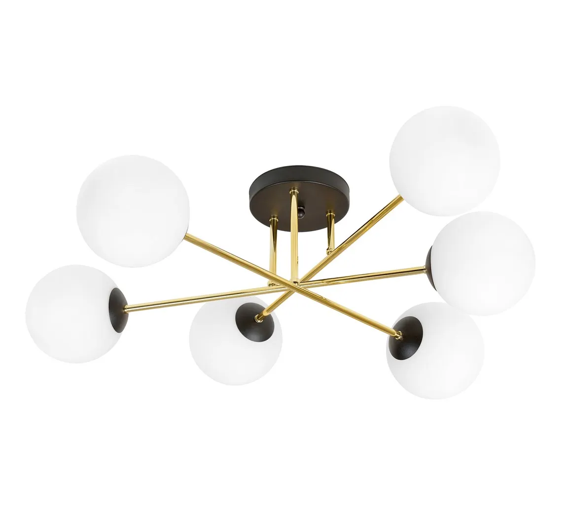 Lampa sufitowa MAGNUM 6 czarny złoty biały