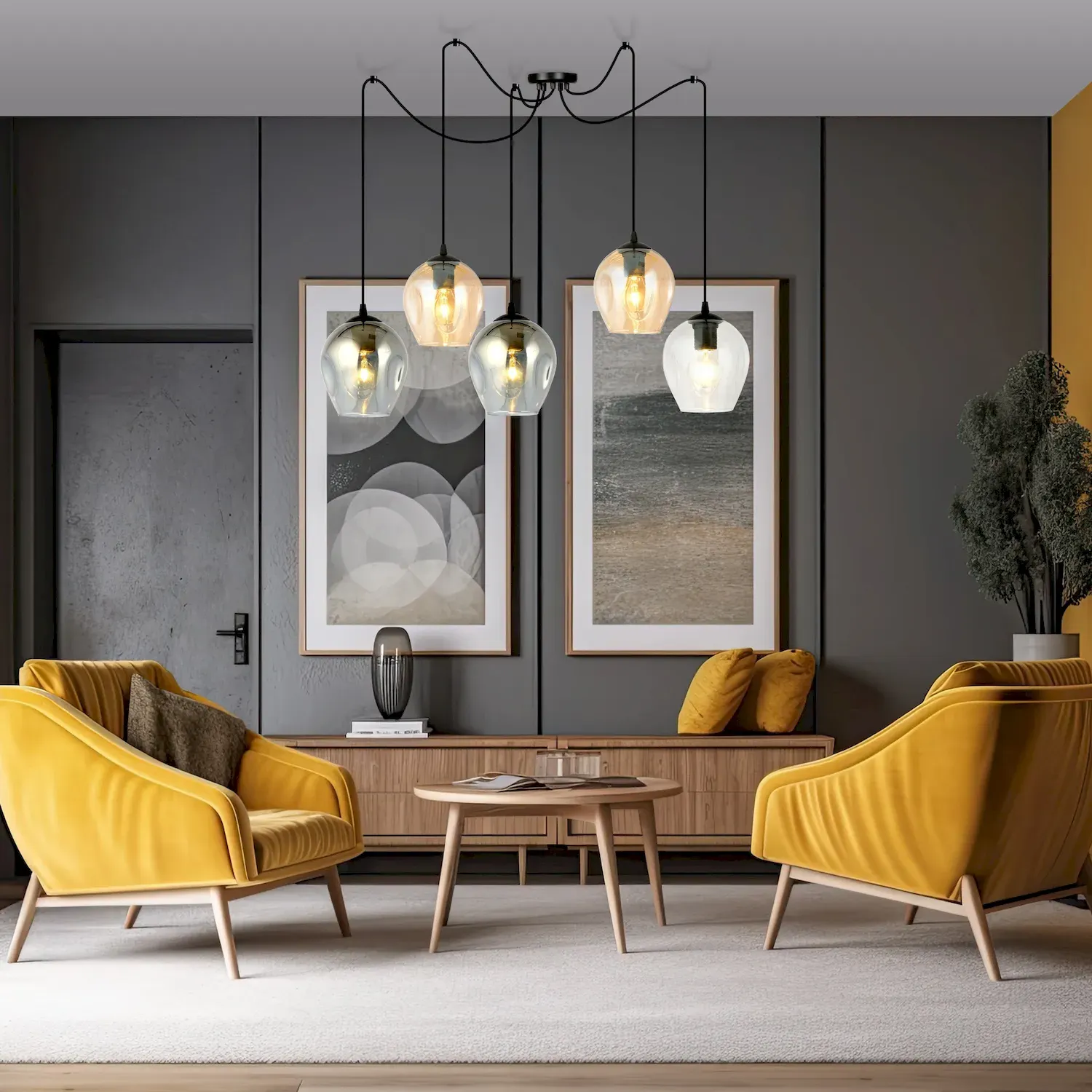 Lampa wisząca pająk LEVEL 5 czarny MIX - 759/5