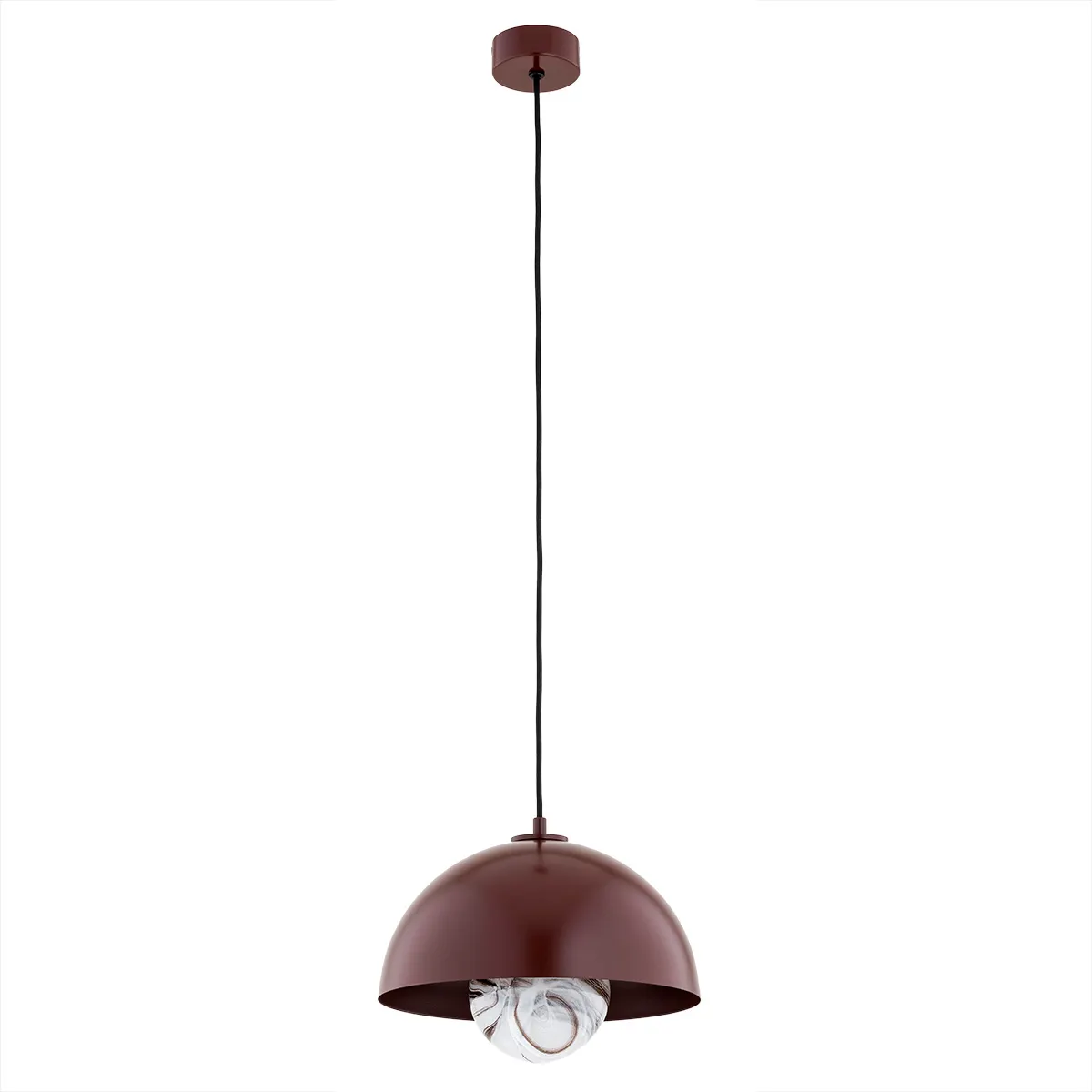 Lampa wisząca PIAVA czekoladowo brązowa biało-brązowy marmur na czarnym przewodzie 144x27cm - 8444