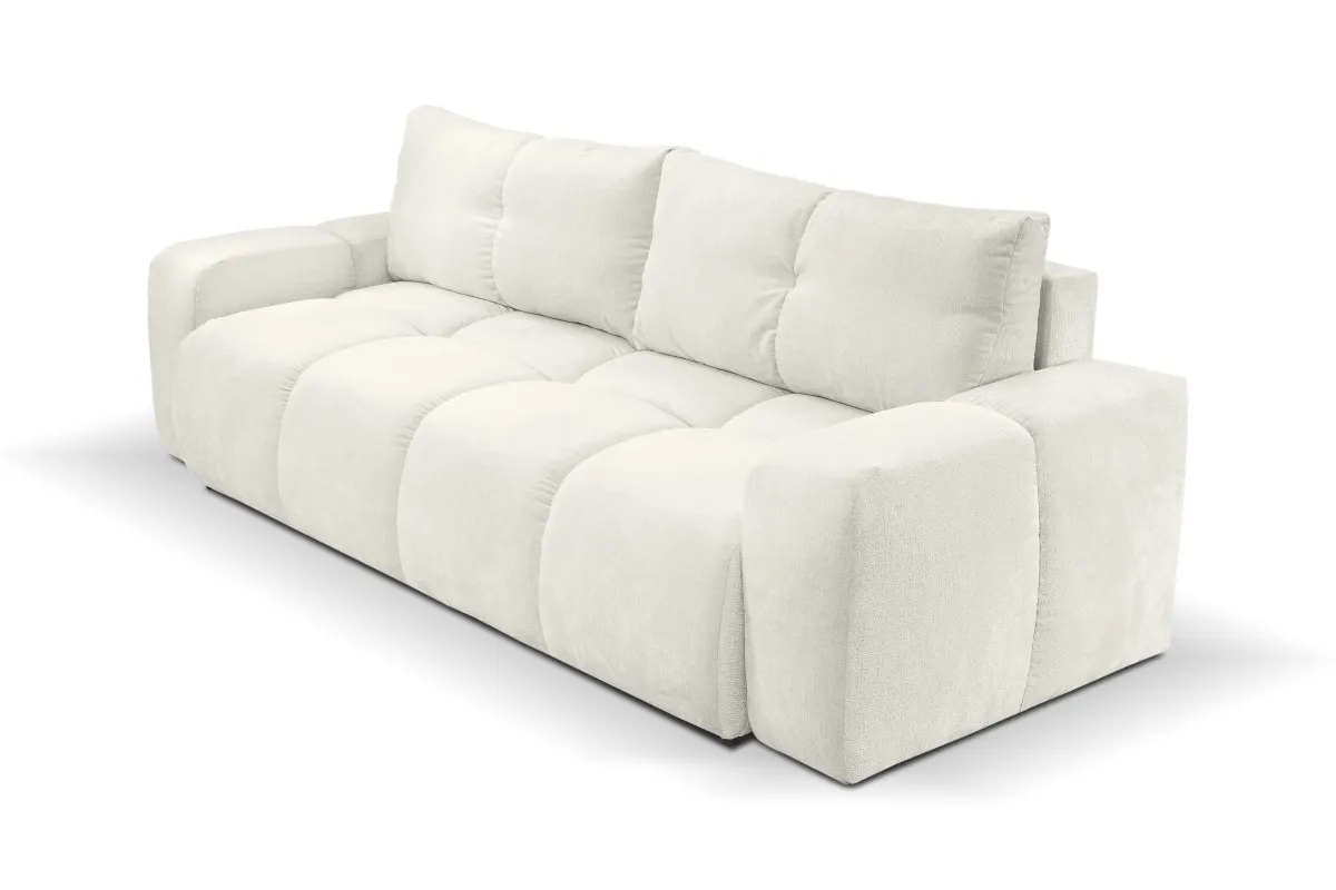 Sofa rozkładana z pojemnikiem SOHO 259 cm pikowana beżowa - SOHO_SO_PH02
