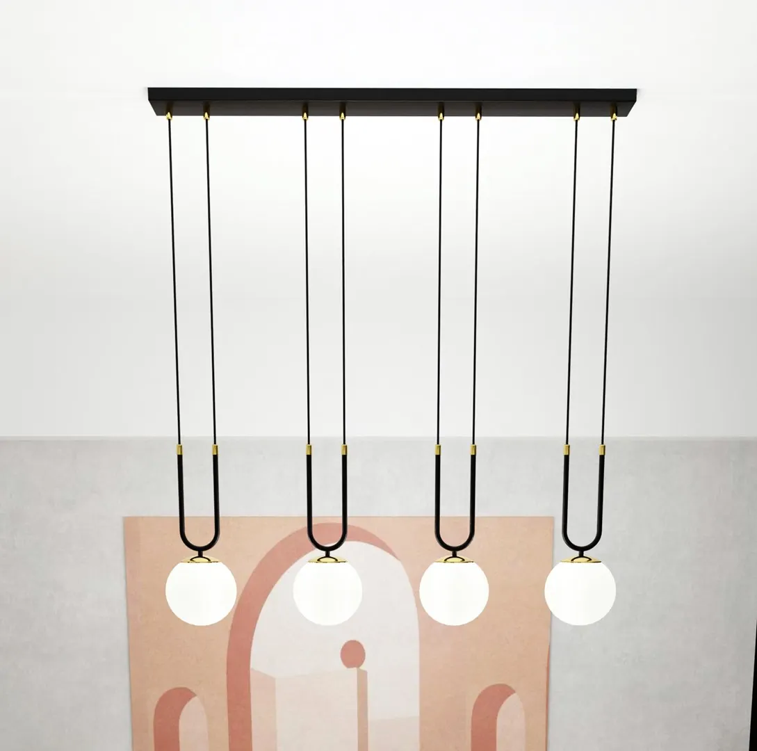 Lampa wisząca GLAM 4 czarny biały — zdjęcie 4
