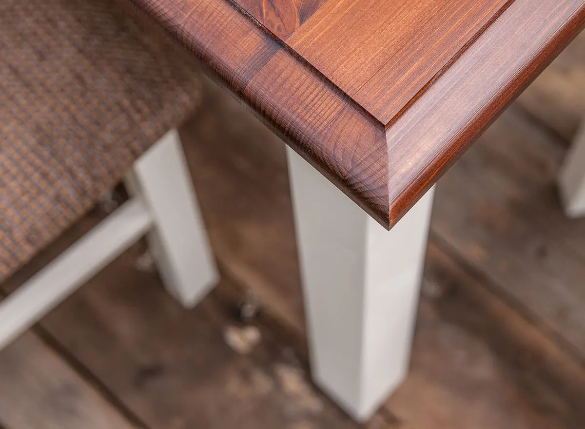 Stół sosnowy rozkładany BELLUNO ELEGANTE 93x(150-197) biały-orzech - PL022B/O