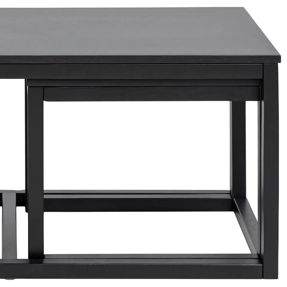 Zestaw 3 stolików kawowych Omma (120x60x50) - (56x51,5x44) - (56x51,5x44) Czarny — zdjęcie 5