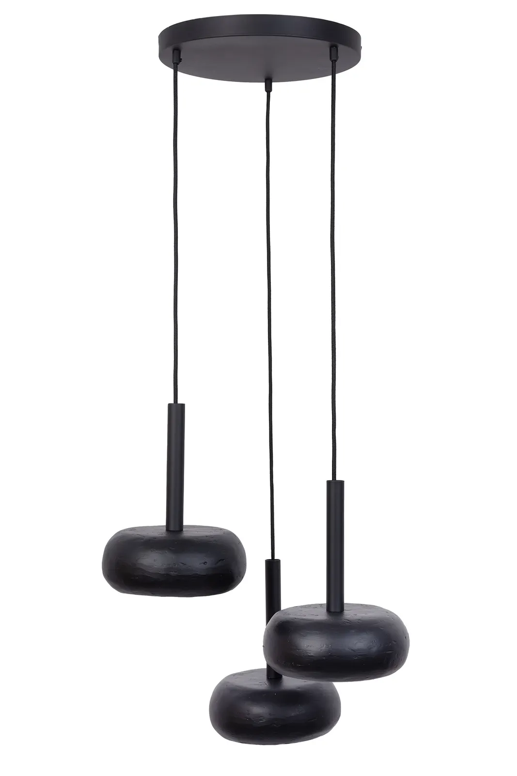 Lampa wisząca OTTO 3 koło ceramiczny klosz czarna Lampa