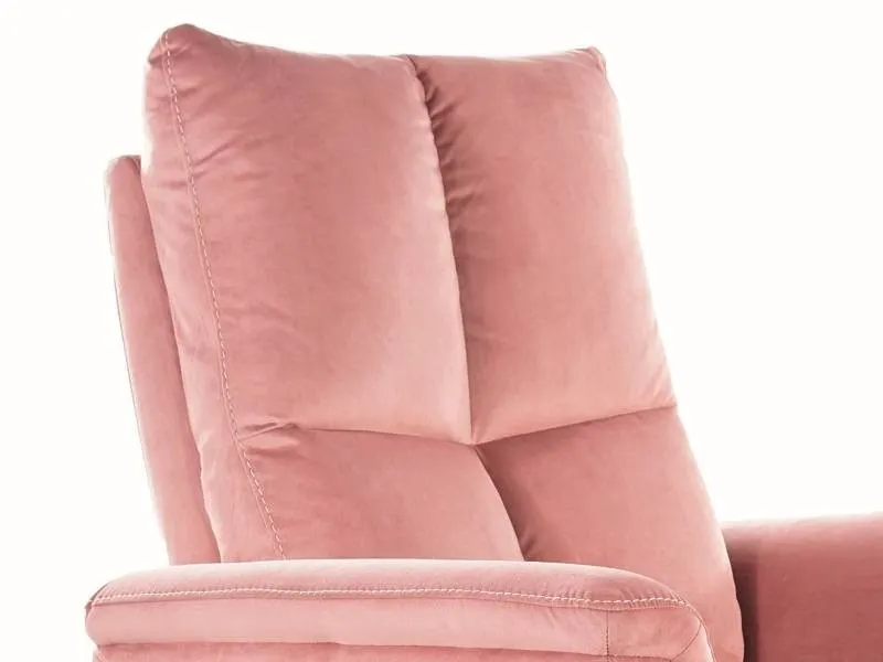 Fotel rozkładany elektrycznie z USB - NEPTUN VELVET aksamitny antyczny róż 52 - NEPTUNVRA