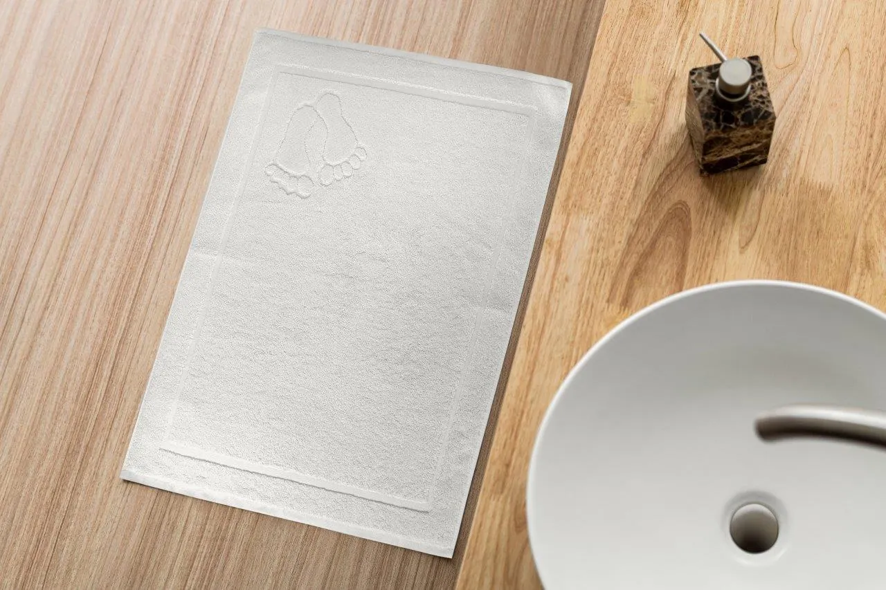 Dywanik łazienkowy STOPKI 50X70 frotte bawełna gramatura 650 biały Serwetka