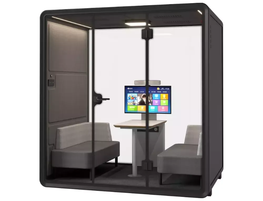 Kabina Budka akustyczna wygłuszająca LARGE BOTH 3D - szary, czarny