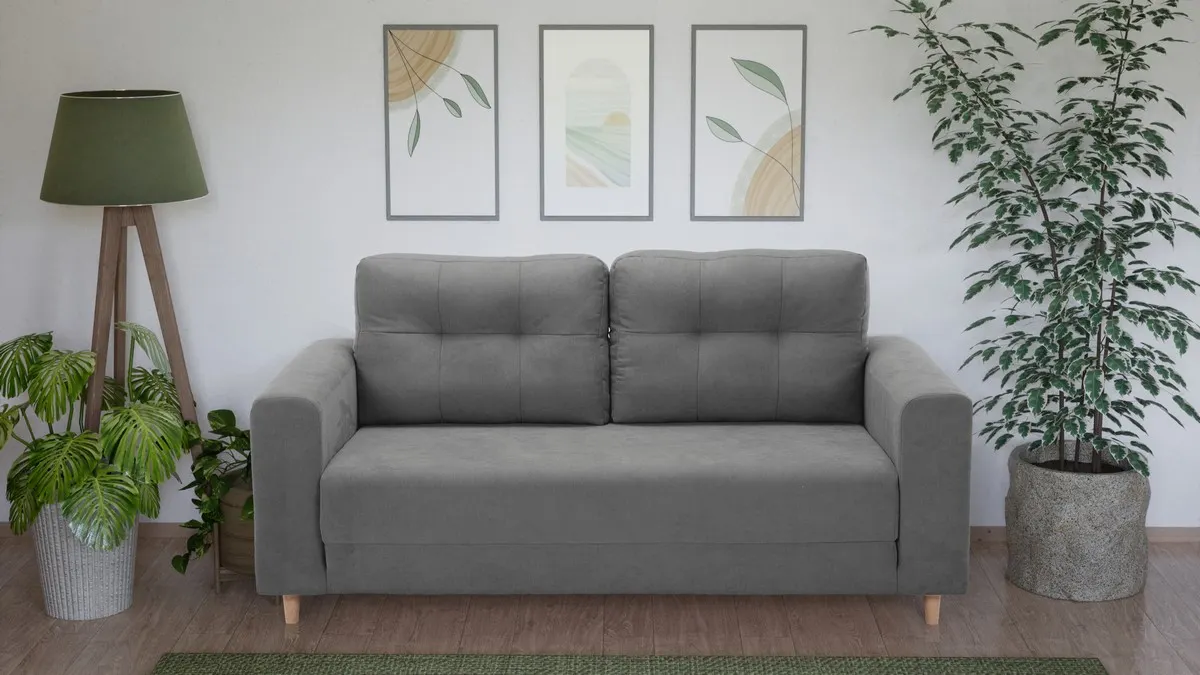 Sofa rozkładana Plant szara MEBLEX — zdjęcie 7