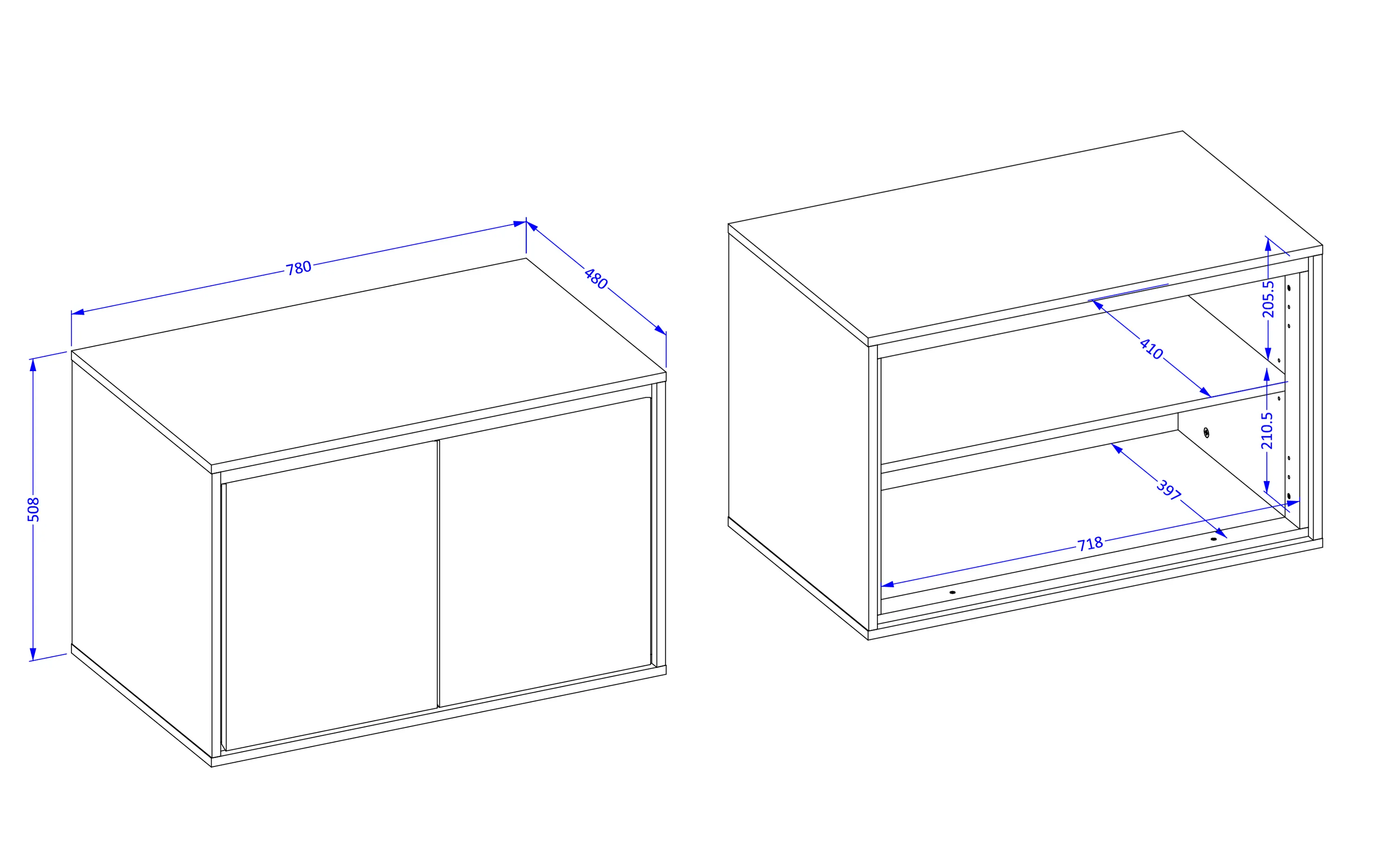 Szafka pod umywalkę IRVINE 2-drzwiowa 80cm - congo, czarny - 30CWNP58