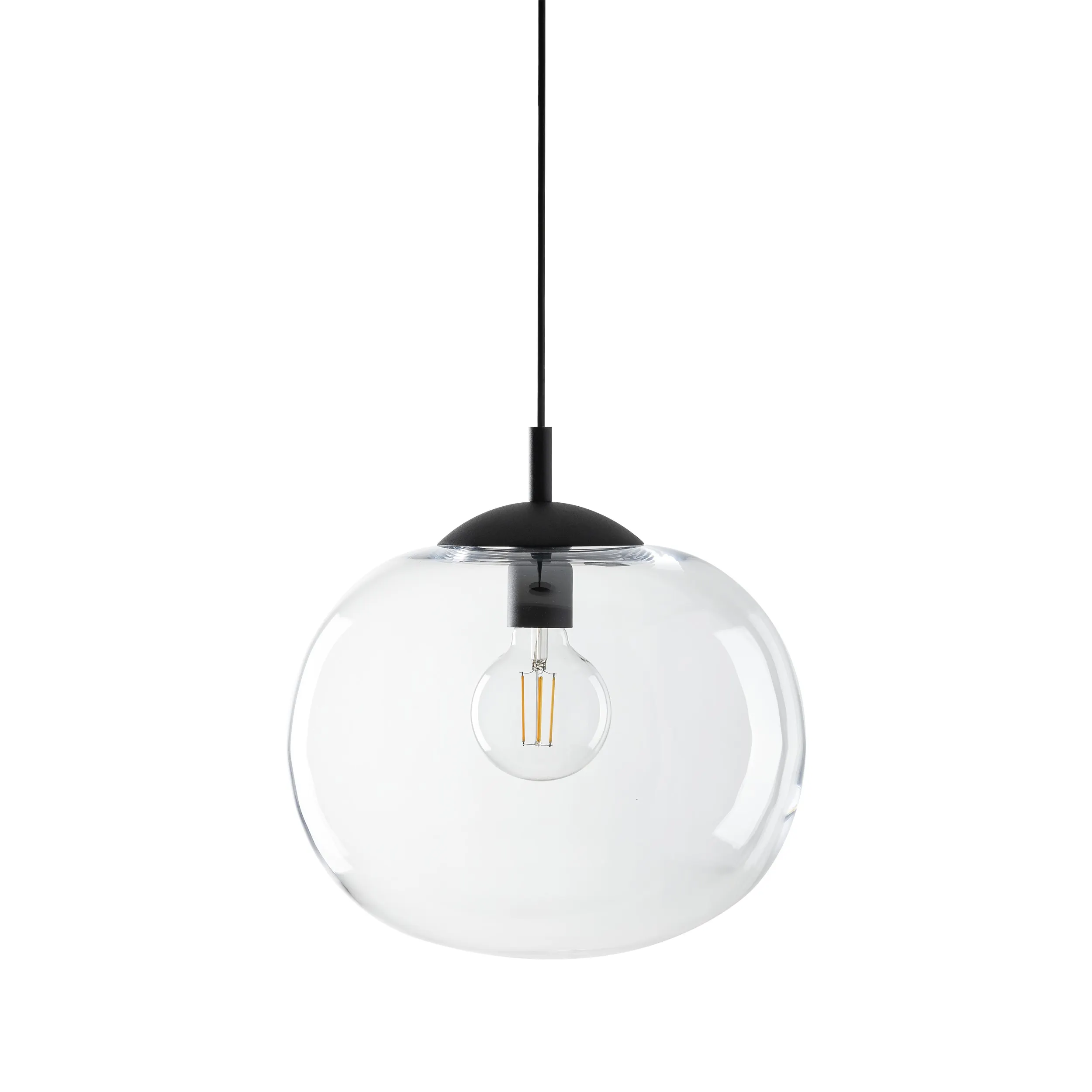 Lampa wisząca VIBE czarna z transparentnym szklanym okrągłym kloszem 175x35cm - TK_4818