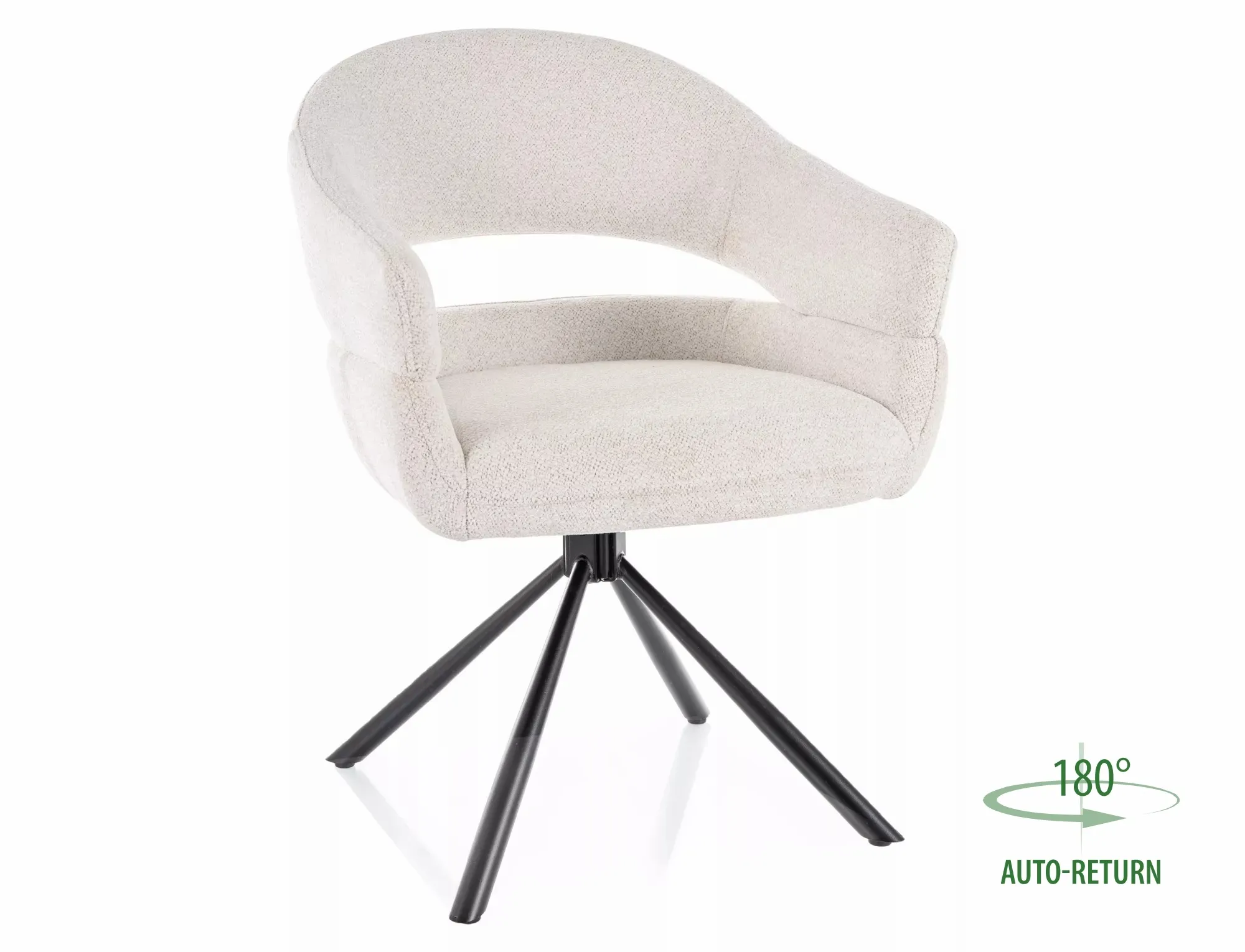 Krzesło obrotowe z podłokietnikami BORGO Raven 22 jasny beż czarne nogi