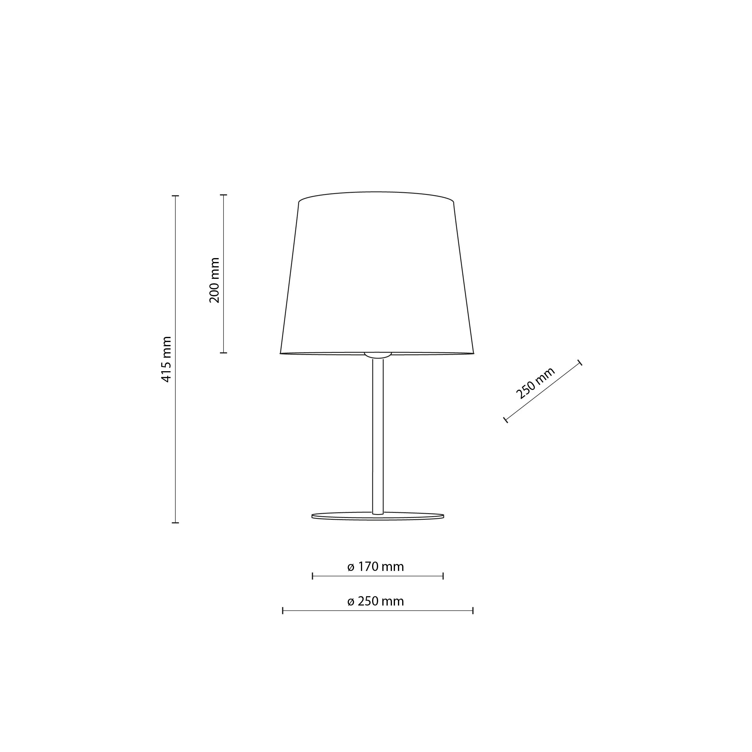 Lampka nocna CHICAGO czarna z brązowym kloszem z tkaniny 41x25cm - TK_5150