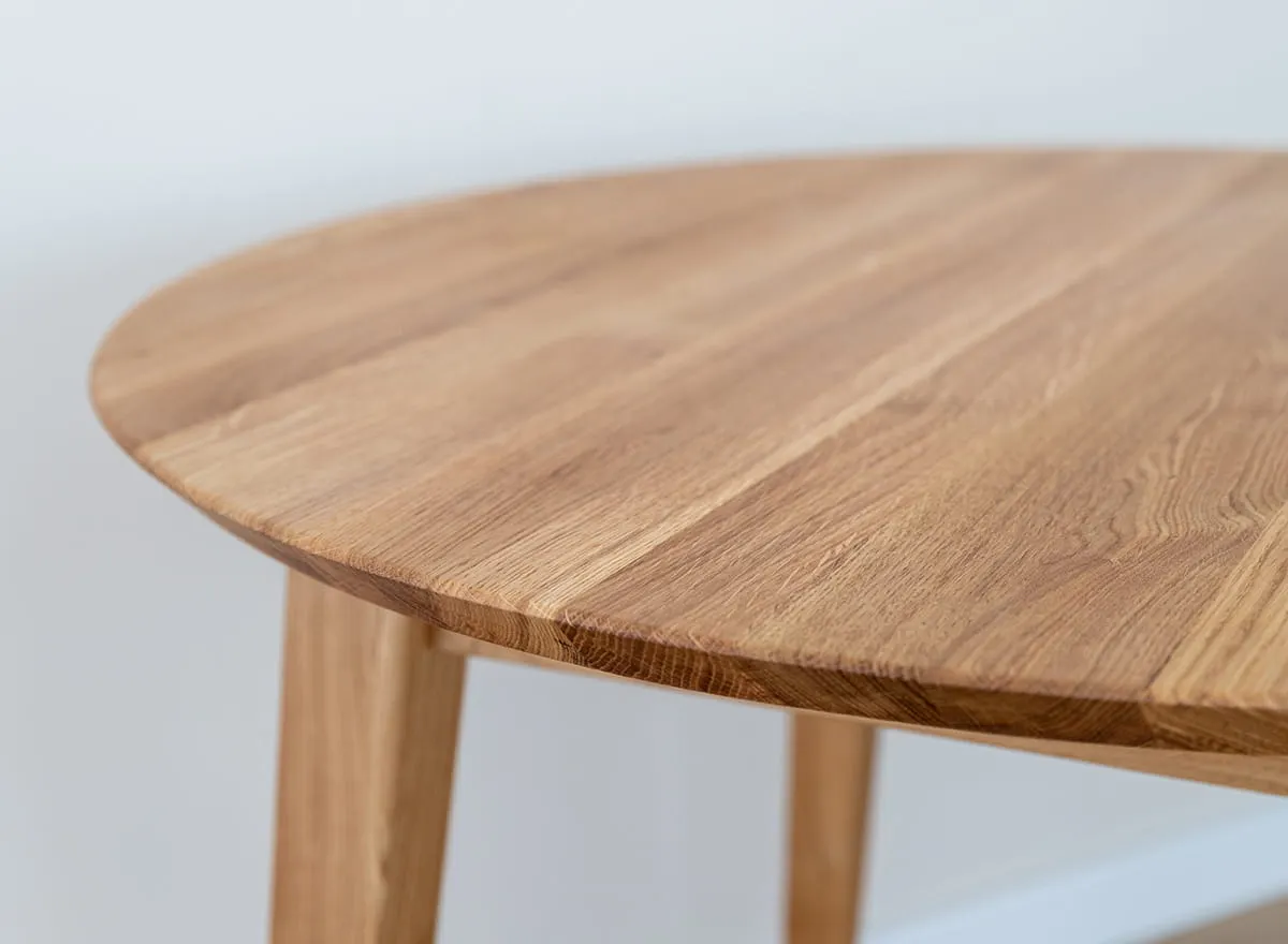 Stół dębowy ORBETELLO okrągły 90 cm - dąb olejowany - KULS90