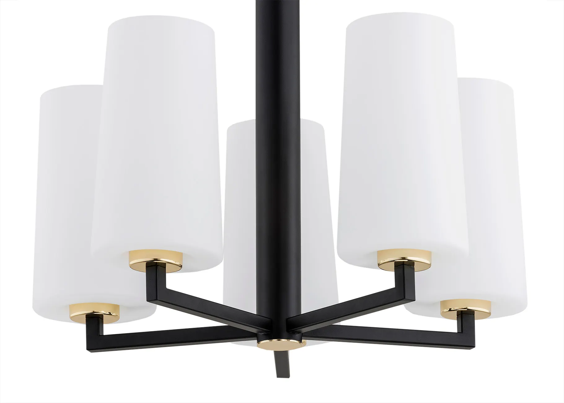 Żyrandol CAMELOT PLUS metalowy czarny mosiądz opal 58x51cm - 2114