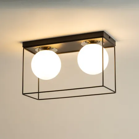 Lampa sufitowa/plafon AROMA prostokąt biało-czarny - SI_40707