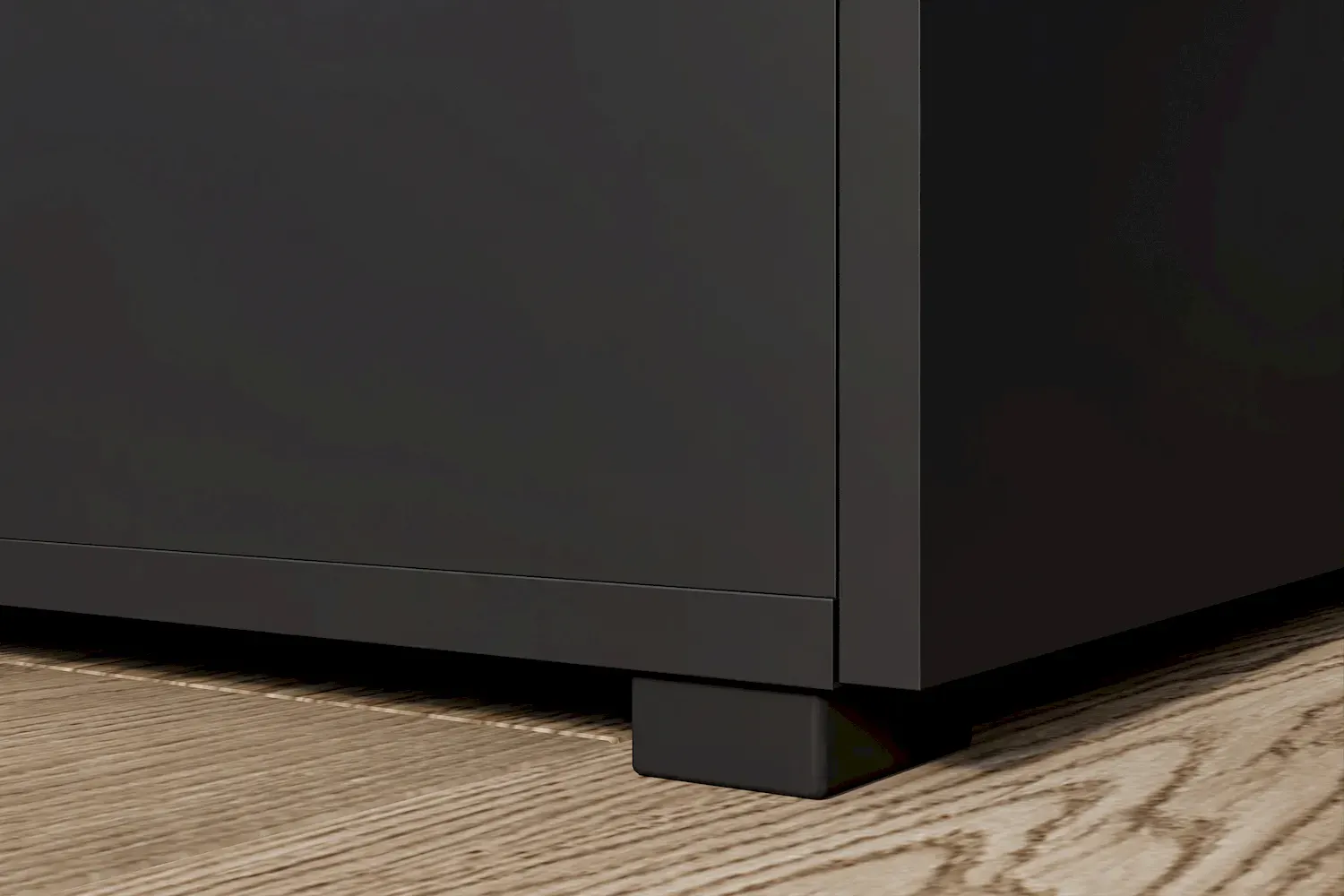 Szafka RTV 4-drzwiowa z 2 szufladami ASYMETRIC czarny onyks - 24W3OA39