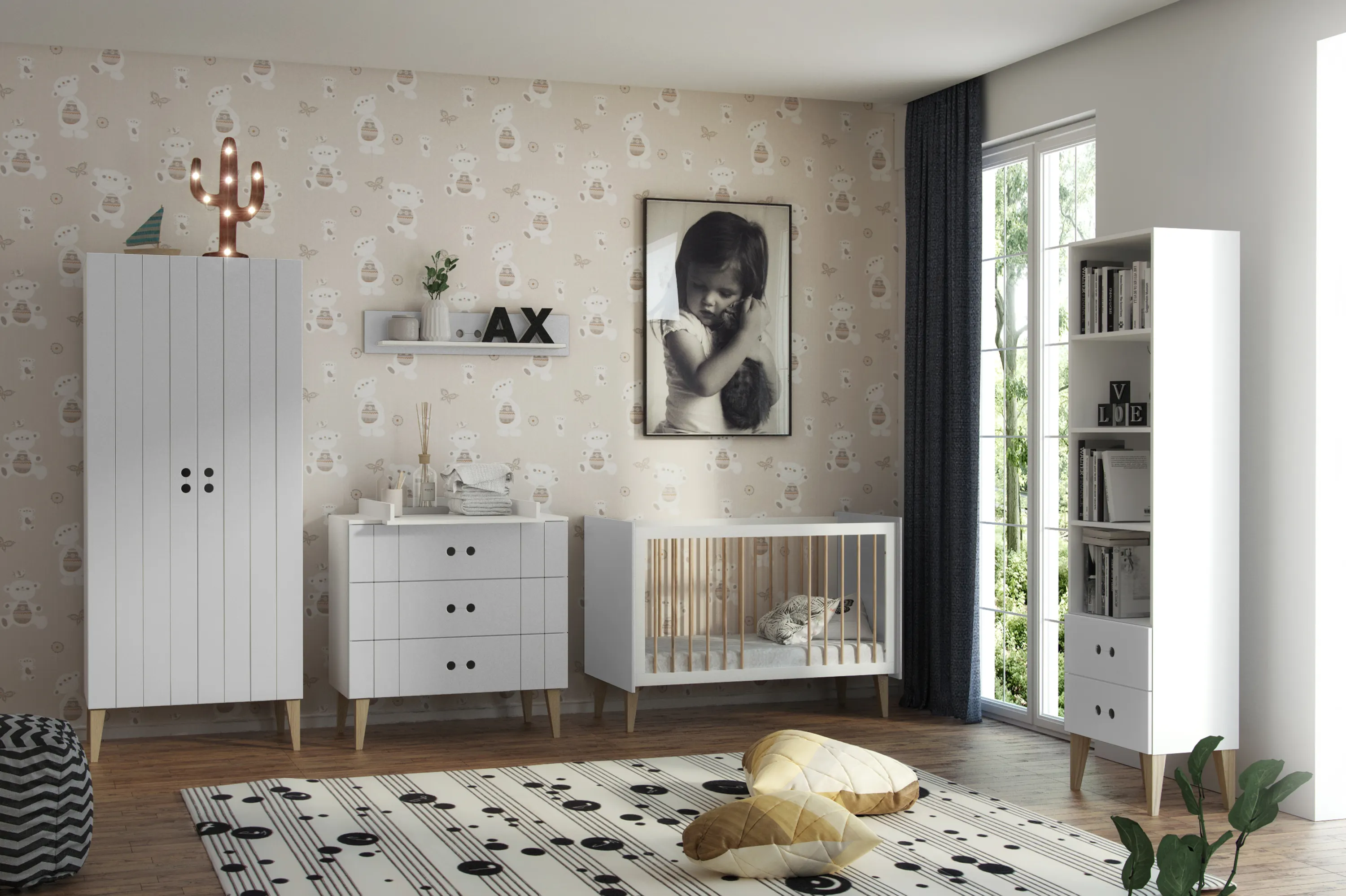 Szafa 2-drzwiowa CUBE 80x190 biała - BAN_CU-1