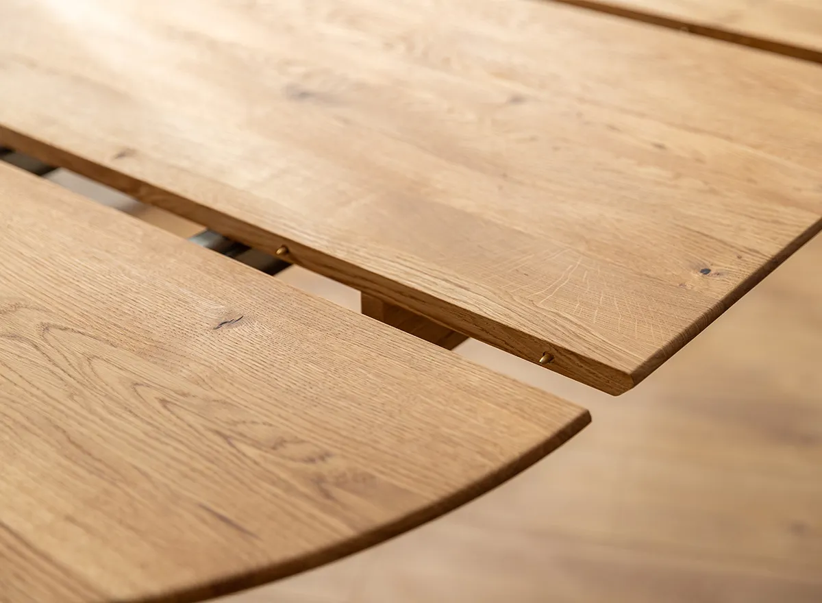 Stół dębowy okrągły ORBETELLO rozkładany 90-140 - dąb olejowany - KULSR90_50