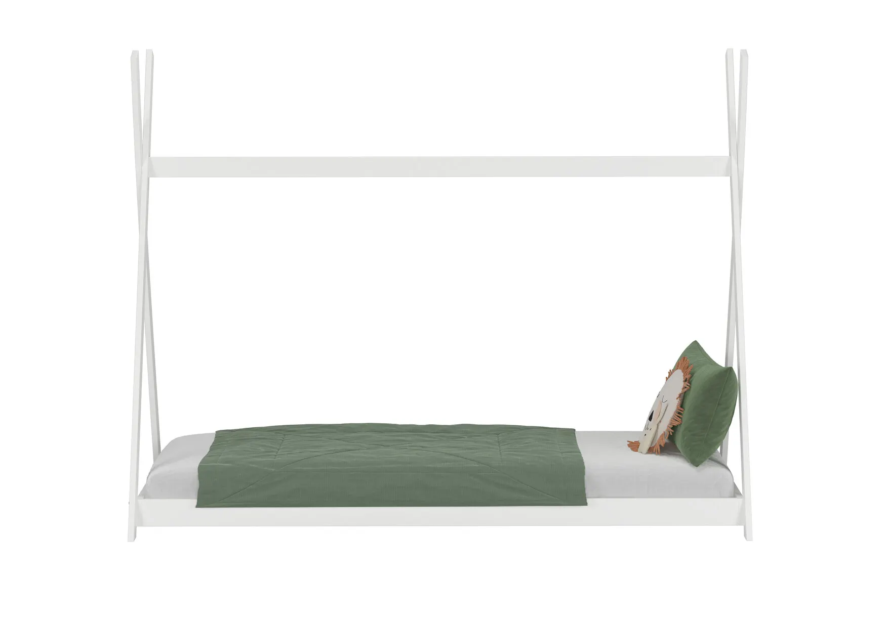 Łóżko drewniane tipi TENT 90x200 bukowe białe - LTENTBIA90