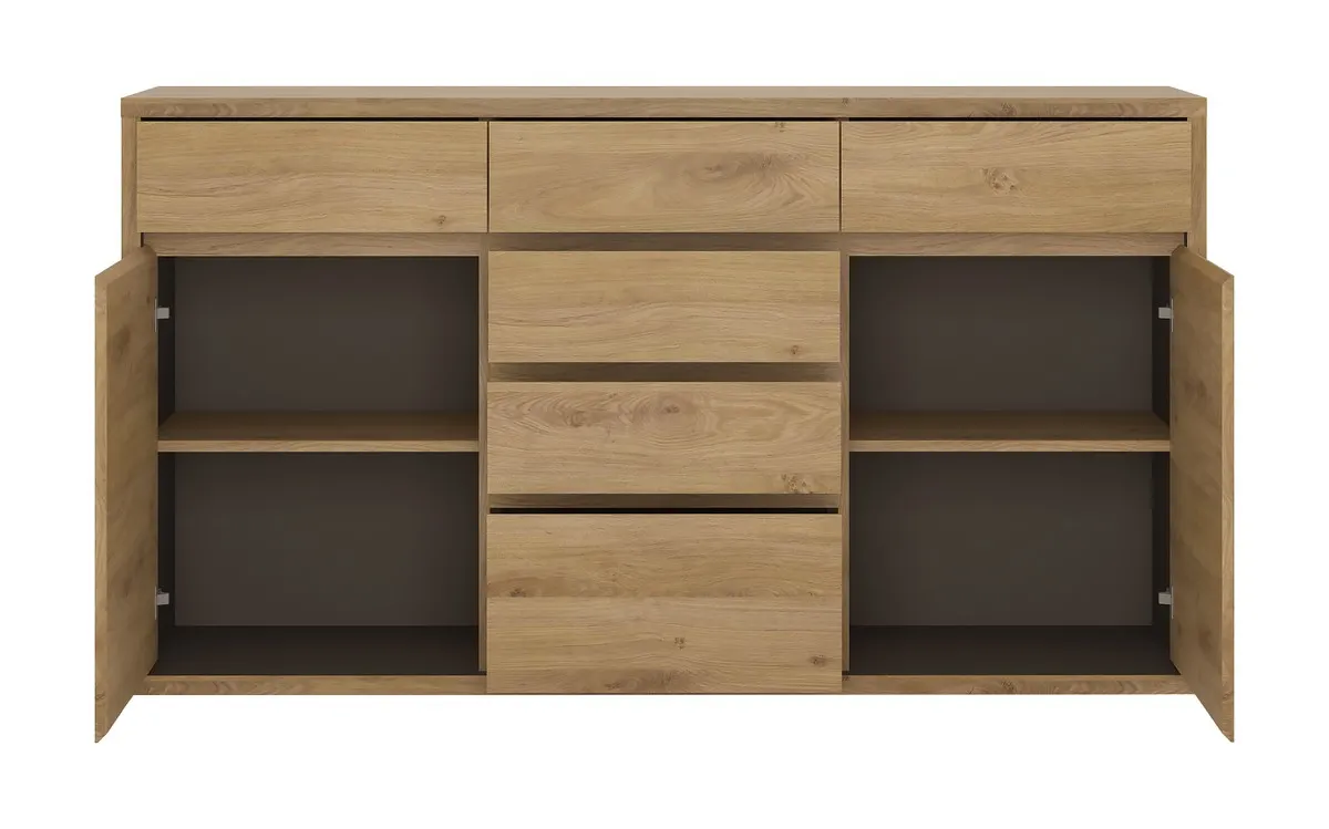 Komoda 2-drzwiowa z 6 szufladami SHETLAND TYP 41 Dąb Shetland, Szary - 6003005000889