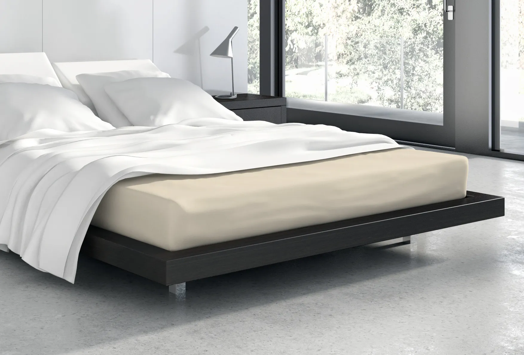 Prześcieradło frotte z gumką 180X200 beżowe - FARO_17149