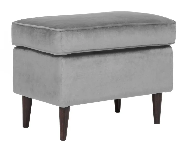 Podnóżek aksamitny RON VELVET szary