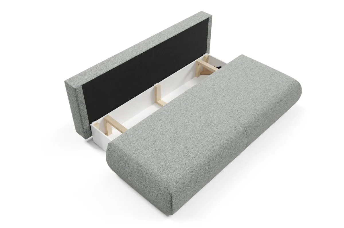 Sofa rozkładana z pojemnikiem PUENTE 214 cm stalowa — zdjęcie 7