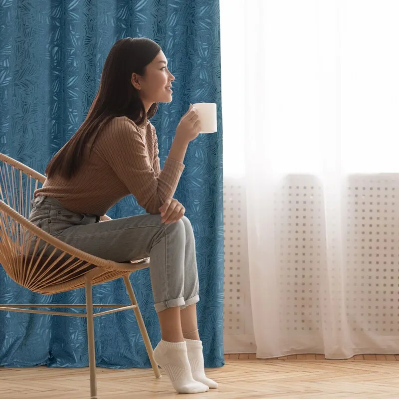 ZASŁONA GOTOWA OCTAVIA 140 X 250 CM NIEBIESKI - EU_386966