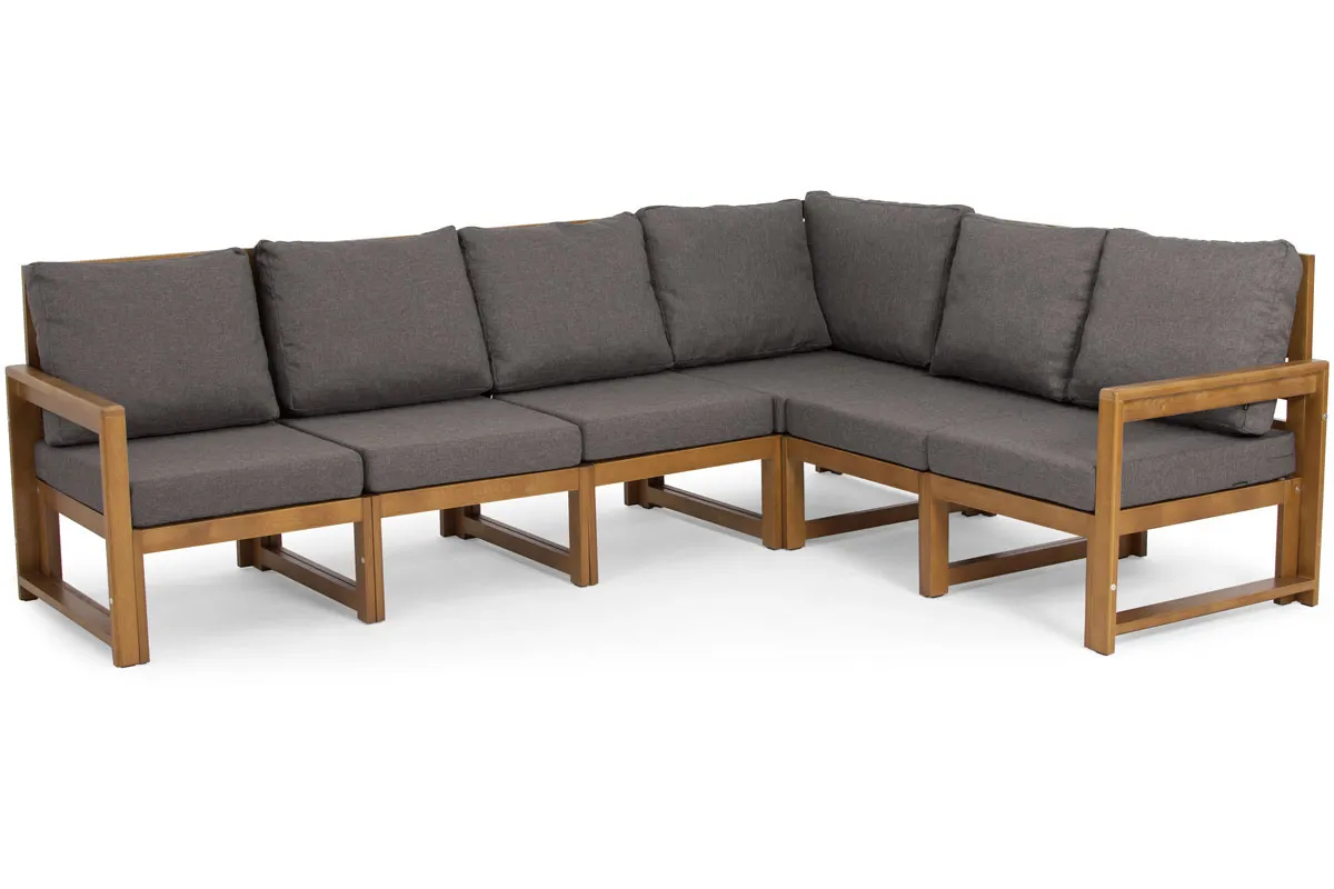 Narożnik ogrodowy XXL MALTA 6-osobowy+2 stoliki - jasny brąz, grafit - FE5906948116955