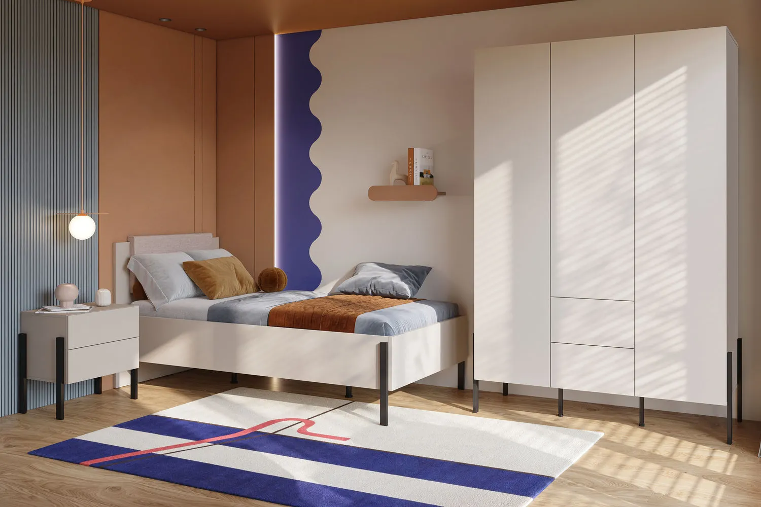 Szafa 4-drzwiowa z szufladami JUKON S 180x210 kaszmirowa - 24KSND20