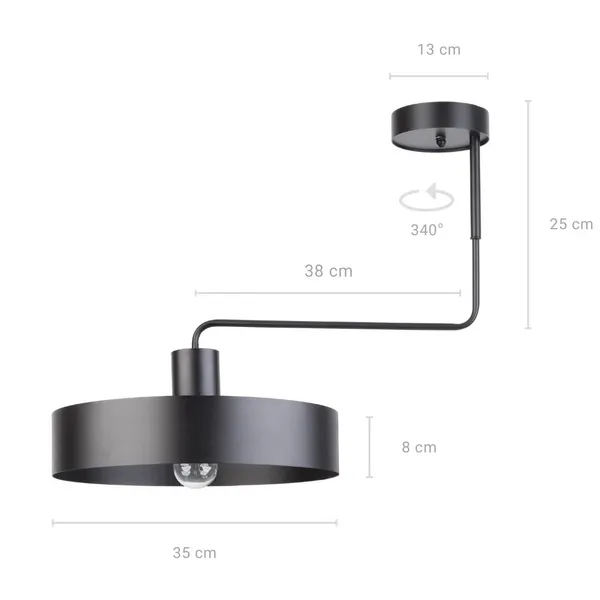 Lampa sufitowa VASCO 1 czarna - SI_31549