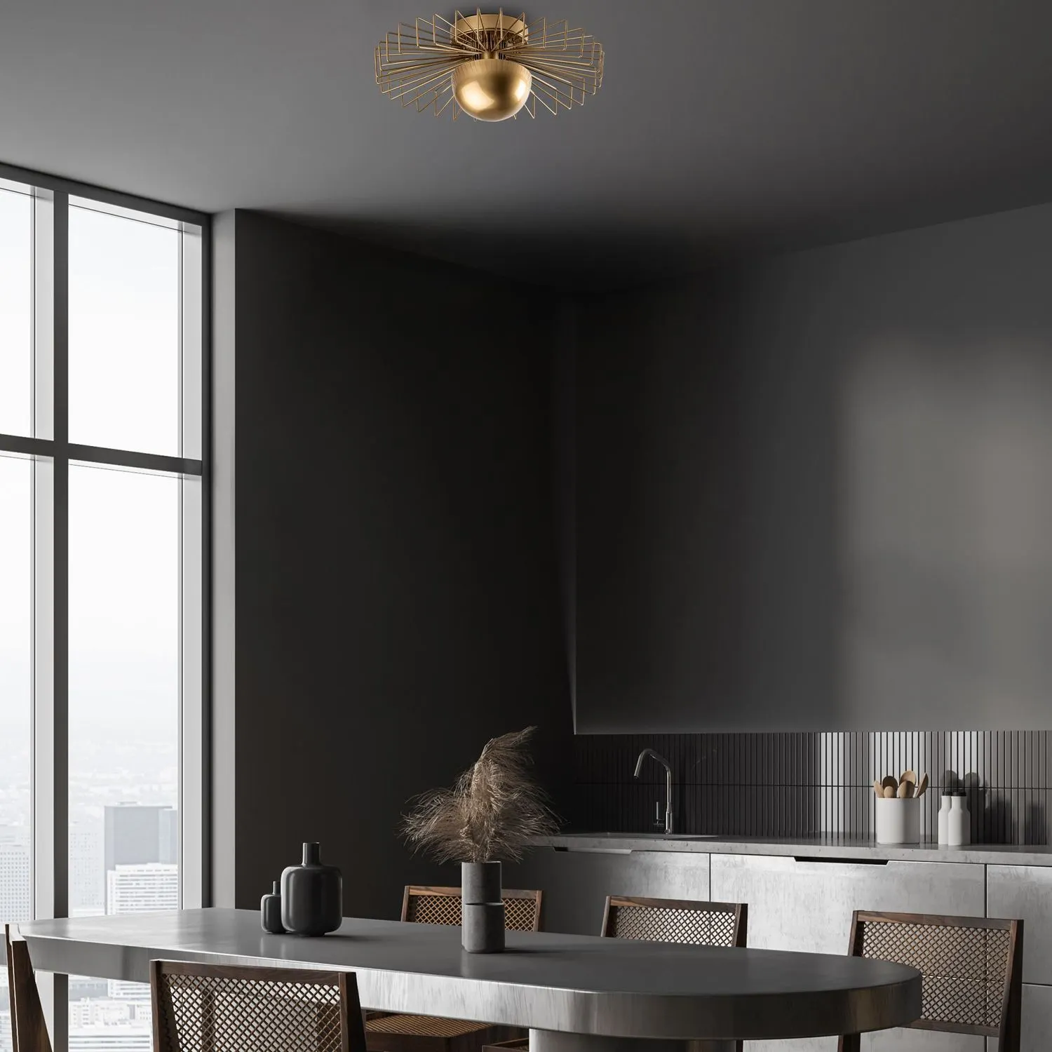 Żyrandol plafon ażurowy KAYA M złoty - ASI_892OPV2433