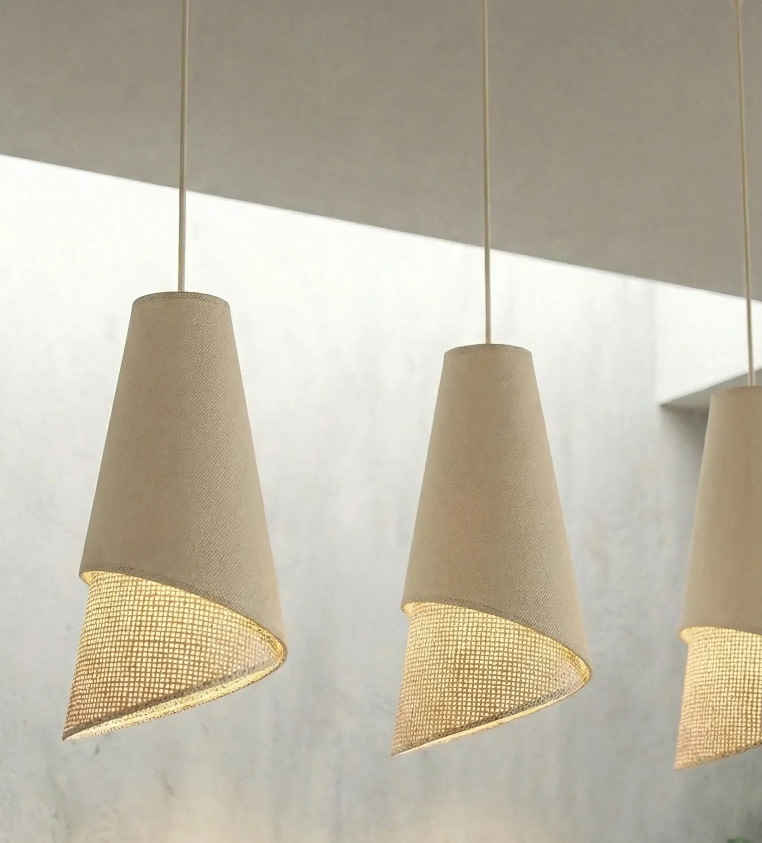 Lampa wisząca z perforowanym kloszem MODA 3 rattan beżowy - 1620/3