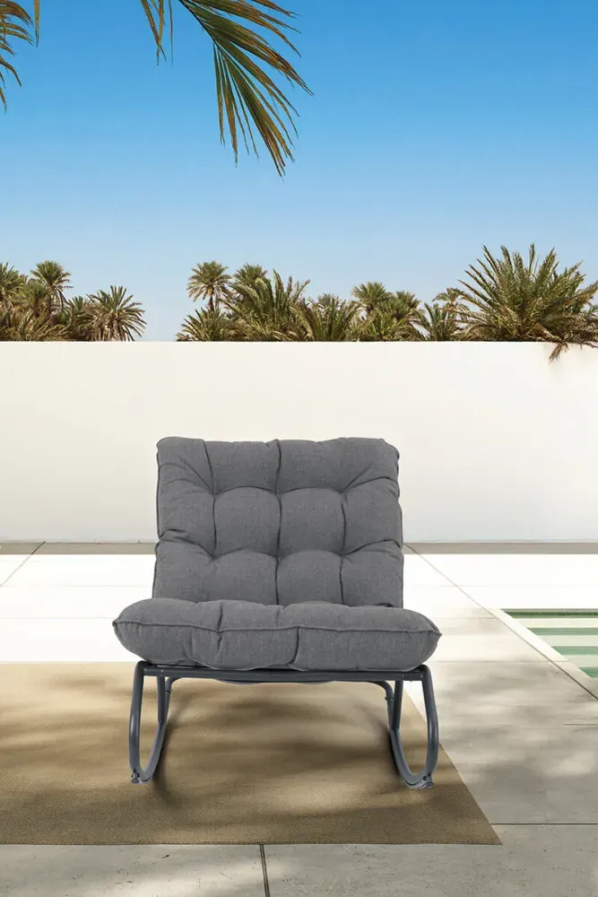 Fotel ogrodowy bujany AGAVA ciemnoszary - FG007081