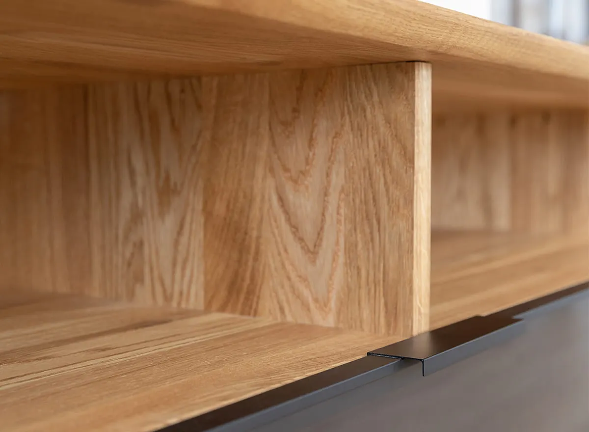 Szafka RTV MODERN LOFT z przeszkleniem i szufladą 160x50x54 cm - dąb olejowany - PLMOL08S